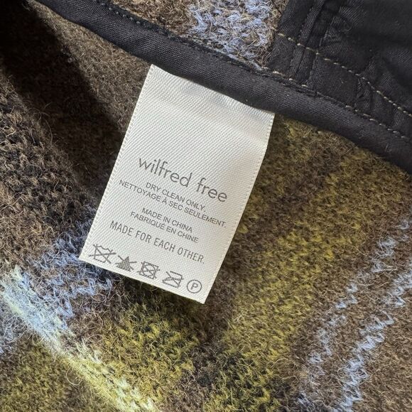 Wilfred Free The Ganna Oversized Shirt Jacket Shacket Wool Plaid Button XS EUC - Picture 5 of 12
